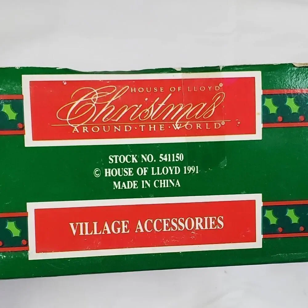 Vintage 1991 House of Lloyd Christmas Village Accessories Set – Bridge, Trees, B